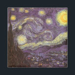 Aimant Vincent van Gogh - Nuit étoilée<br><div class="desc">Starry Night (1889) de Vincent van Gogh est un post impressionnisme vintage de peinture de paysage d'art. Vue sur une ville dans une vallée la nuit avec les nuages tourbillonnants, les étoiles brillant et une belle lune jaune dorée croissant. Il a été peint pendant la journée de mémoire et est...</div>