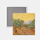 Aimant Vincent van Gogh - Oliviers, Ciel Jaune et Soleil (Recto/Verso)
