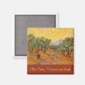 Aimant Vincent van Gogh - Oliviers, Ciel Jaune et Soleil (Recto/Verso)