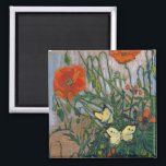 Aimant Vincent van Gogh - Papillons et papillons<br><div class="desc">Papillons et pavots - Vincent van Gogh,  Huile sur toile,  1890</div>