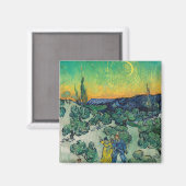 Aimant Vincent van Gogh - Paysage Lune avec couple (Recto/Verso)