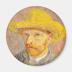 Aimant Vincent Van Gogh Self Portrait with Straw Hat Art