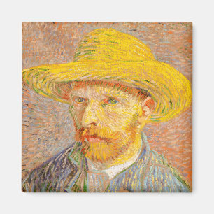 Aimant Vincent Van Gogh Self Portrait with Straw Hat Art