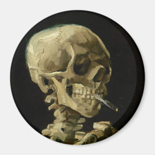 Aimant Vincent Van Gogh Skeleton avec une cigarette brûla