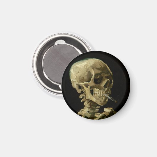 Aimant Vincent Van Gogh Skeleton avec une cigarette brûla (Recto/Verso)