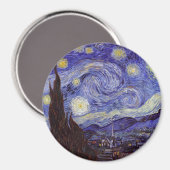 Aimant Vincent Van Gogh Starry Nuit Vintage Art (Recto/Verso)