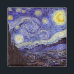 Aimant Vincent Van Gogh Starry Nuit Vintage Art<br><div class="desc">Vincent van Gogh Starry Night Art Peinture Starry Night est un tableau de l'artiste post-impressionniste néerlandais Vincent van Gogh. Le ciel bleu de la nuit est rempli de nuages tourbillonnants, d'étoiles et d'une lune brillante croissant. La Nuit étoilée est la seule nocturne de la série de vues depuis la fenêtre...</div>