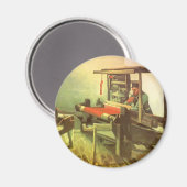 Aimant Vincent van Gogh Tisserand avec rouet vu de profil (Recto/Verso)