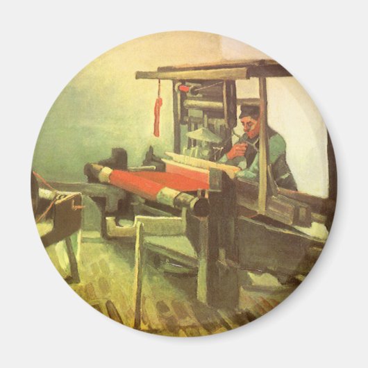 Aimant Vincent van Gogh Tisserand avec rouet vu de profil (Devant)