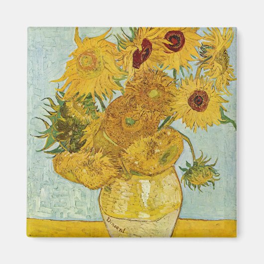 Aimant Vincent Van Gogh - Vase avec douze tournesols (Devant)