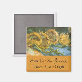Aimant Vincent van Gogh - Vie morte : Quatre tournesols c (Recto/Verso)