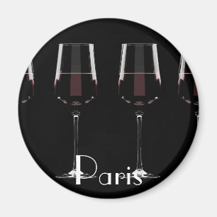 Aimant Vins avec vin rouge sur noir