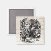 Aimant Vintage 1800 Panama Canal Modèle ferroviaire (Recto/Verso)