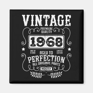 Aimant Vintage 1968 Année de naissance Anniversaire Drôle