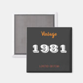 Aimant Vintage 1981 édition limitée 40e cadeau d'annivers (Recto/Verso)