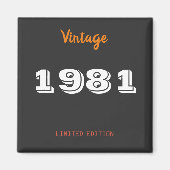 Aimant Vintage 1981 édition limitée 40e cadeau d'annivers (Devant)