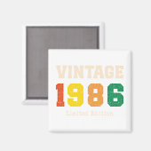 Aimant Vintage 1986 Limited Edition Retro Birthday Design (Recto/Verso)