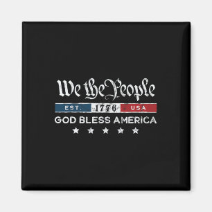 Aimant Vintage 4 juillet - Nous le peuple Usa Dieu béniss