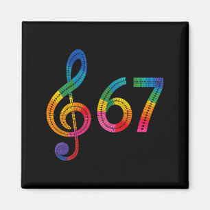 Aimant Vintage 67 Musique Mème Argot Six Sept Professeur