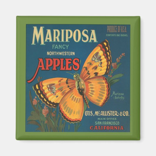 Aimant vintage à la mariposa (Devant)