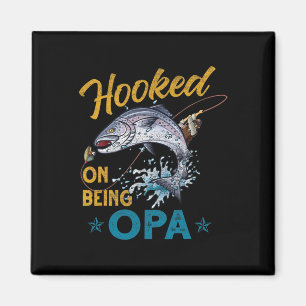 Aimant Vintage accro à être Opa drôle de pêche pour la fê