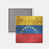 Aimant Vintage âge et drapeau rayé du Venezuela (Recto/Verso)
