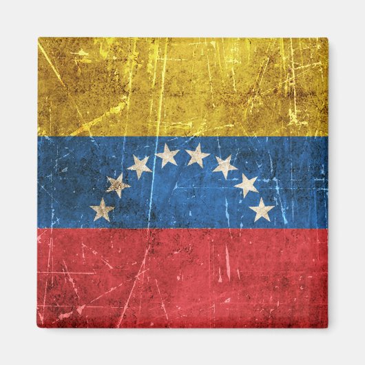 Aimant Vintage âge et drapeau rayé du Venezuela (Devant)