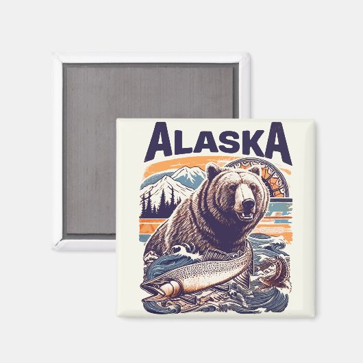 Aimant Vintage Alaska (Recto/Verso)