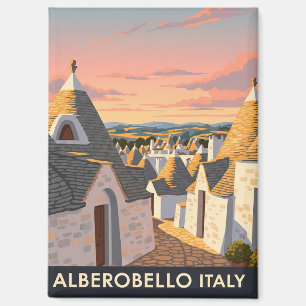 Aimant Vintage Alberobello Italie Trulli maisons Travel