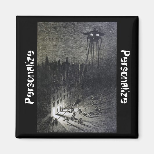 Aimant Vintage alien invasion monde Guerre Mondiale uffil (Devant)