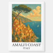 Aimant Vintage Amalfi Coast Italy Illustration (Recto)