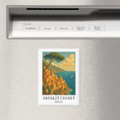 Aimant Vintage Amalfi Coast Italy Illustration (In Situ (Lave-vaisselle))
