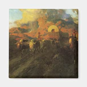 Aimant Vintage American West, Overland Trail par Johnson