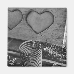 Aimant Vintage Amour noir et blanc