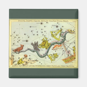 Aimant Vintage Astronomy, Hydra Snake Constellation Stars