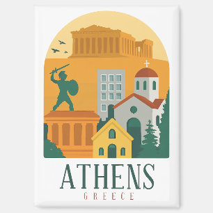 Aimant Vintage Athènes Grèce Voyage - Parthenon
