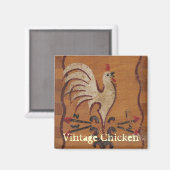 Aimant vintage au poulet (Recto/Verso)