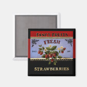 Aimant Vintage aux fraises fraîches (Recto/Verso)