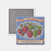 Aimant vintage aux fraises fraîches (Recto/Verso)