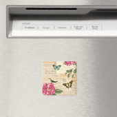 Aimant vintage avec roses et papillons (In Situ (Lave-vaisselle))