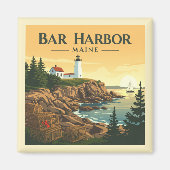 Aimant Vintage Bar Harbour Maine (Devant)