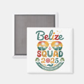Aimant Vintage Belize Squad 2025 Tropical Beach Vacation (Recto/Verso)