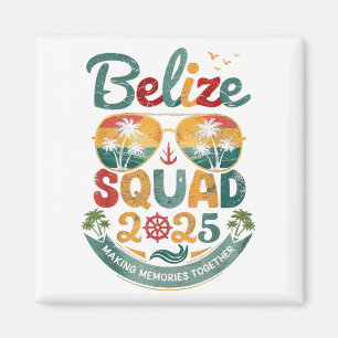 Aimant Vintage Belize Squad 2025 Tropical Beach Vacation