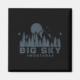 Aimant Vintage Big Sky Montana Mt Ski Mountain Outdoor Va