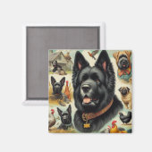 Aimant Vintage Bouvier des Flandres (Recto/Verso)