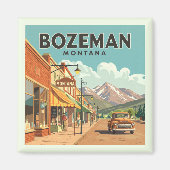 Aimant Vintage Bozeman Montana (Devant)