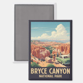 Aimant Vintage Bryce Canyon National Park Utah (Recto/Verso)