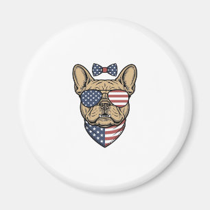 Aimant Vintage Bulldog français patriotique Vector Art_1