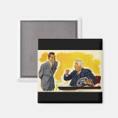 Aimant Vintage Business, Mad CEO Executive Boss Employé (Recto/Verso)