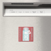 Aimant Vintage Canning Jar Red En vichy Design (In Situ (Lave-vaisselle))